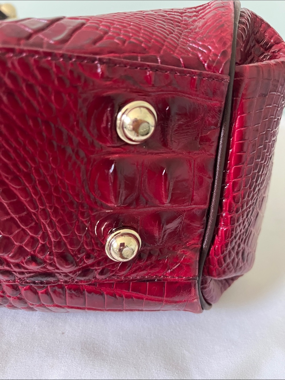 Brahmin red Elisa hobo style large handbag - Picture 3 of 8